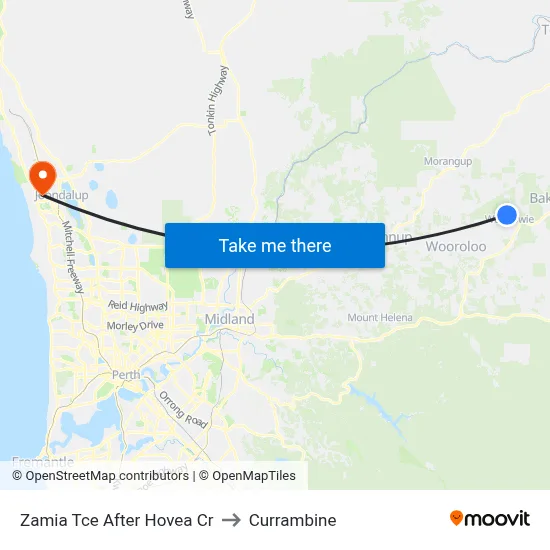 Zamia Tce After Hovea Cr to Currambine map