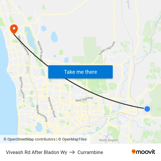 Viveash Rd After Bladon Wy to Currambine map