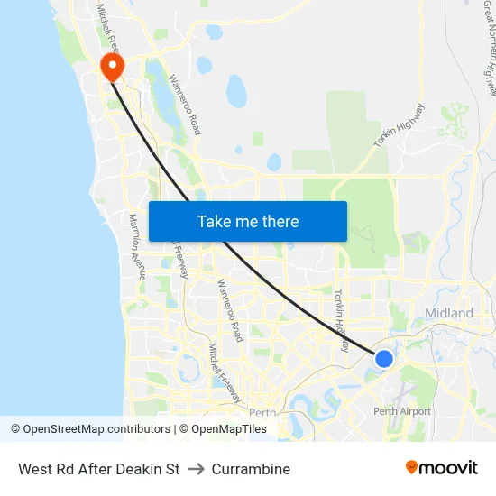 West Rd After Deakin St to Currambine map
