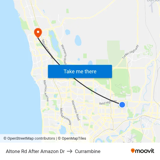 Altone Rd After Amazon Dr to Currambine map