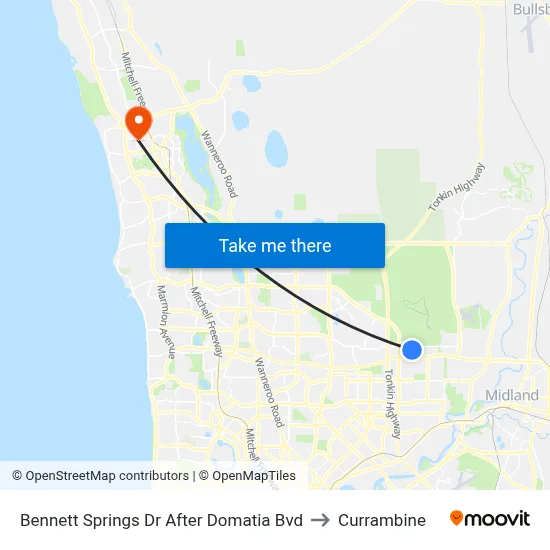Bennett Springs Dr After Domatia Bvd to Currambine map