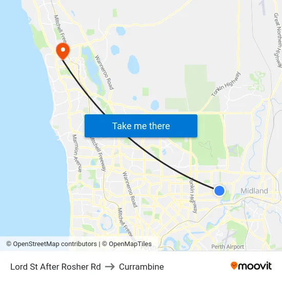 Lord St After Rosher Rd to Currambine map
