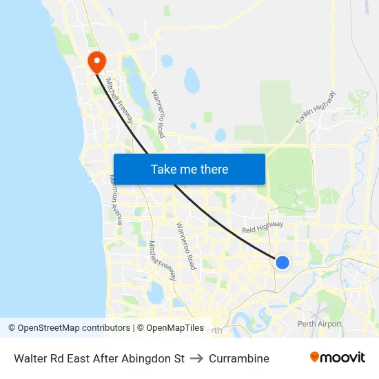 Walter Rd East After Abingdon St to Currambine map