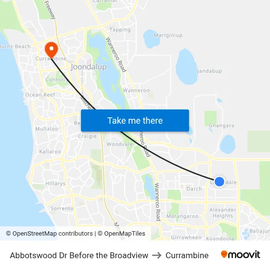 Abbotswood Dr Before the Broadview to Currambine map