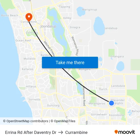 Errina Rd After Daventry Dr to Currambine map