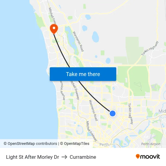 Light St After Morley Dr to Currambine map