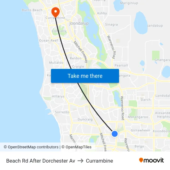 Beach Rd After Dorchester Av to Currambine map
