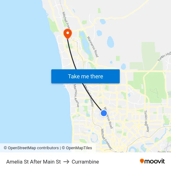 Amelia St After Main St to Currambine map