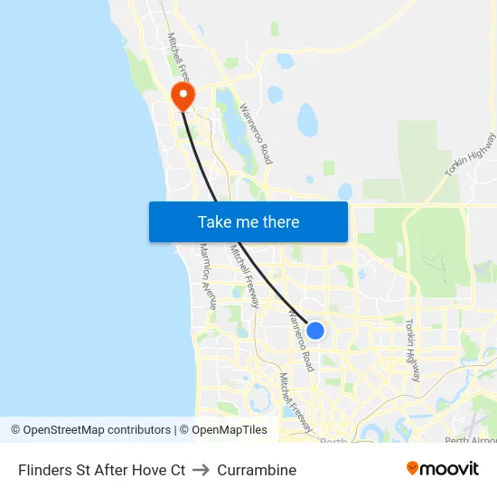 Flinders St After Hove Ct to Currambine map