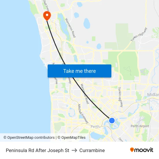 Peninsula Rd After Joseph St to Currambine map