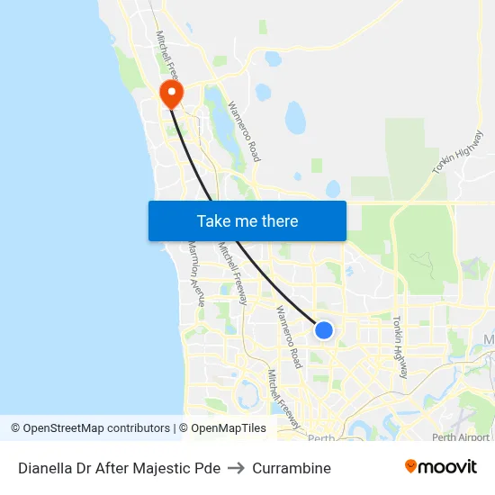 Dianella Dr After Majestic Pde to Currambine map