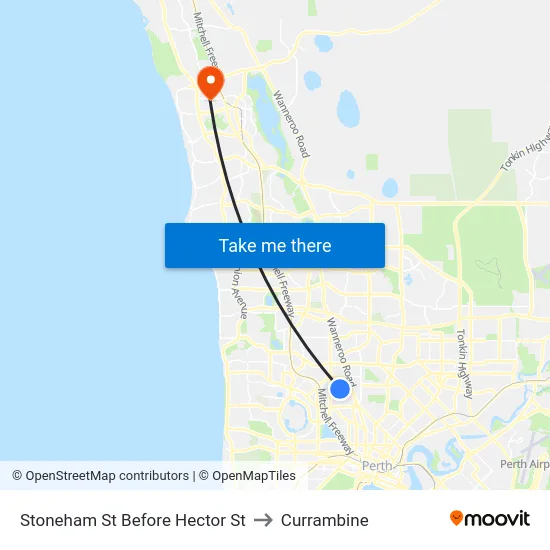 Stoneham St Before Hector St to Currambine map