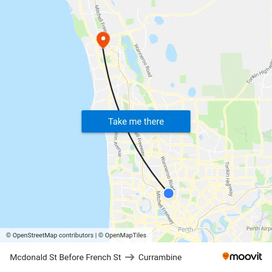 Mcdonald St Before French St to Currambine map
