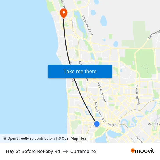 Hay St Before Rokeby Rd to Currambine map