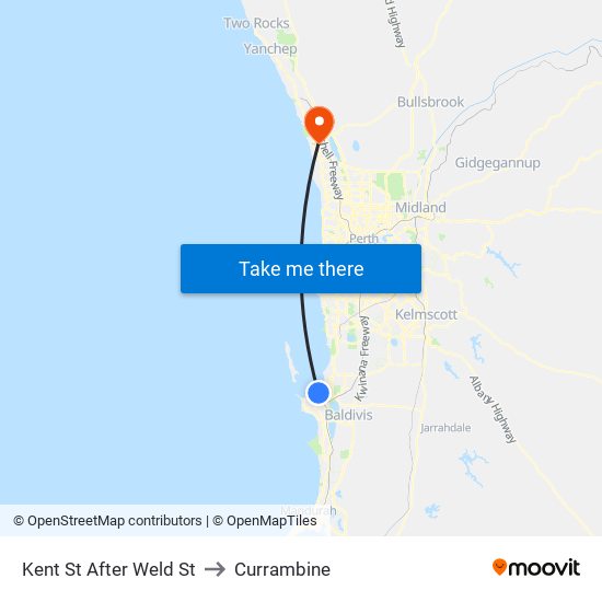 Kent St After Weld St to Currambine map