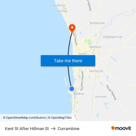 Kent St After Hillman St to Currambine map