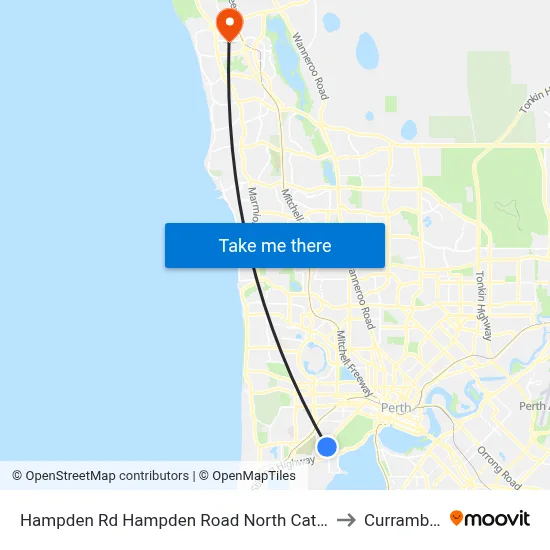 Hampden Rd Hampden Road North Cat Id 130 to Currambine map