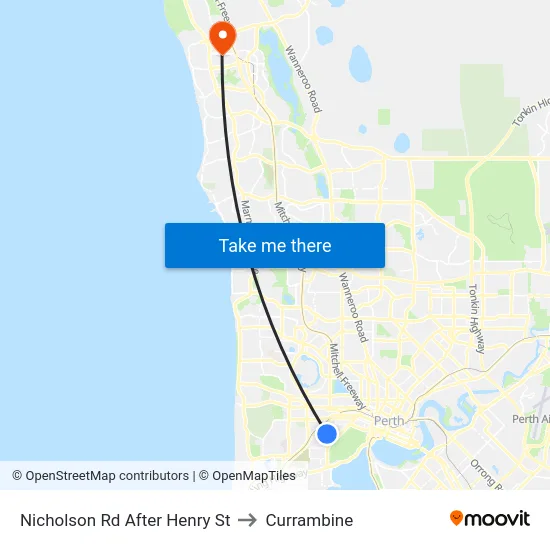 Nicholson Rd After Henry St to Currambine map