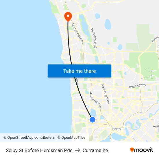 Selby St Before Herdsman Pde to Currambine map