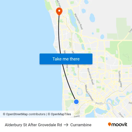 Alderbury St After Grovedale Rd to Currambine map