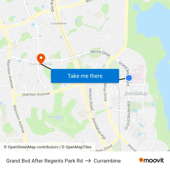 Grand Bvd After Regents Park Rd to Currambine map