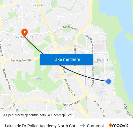 Lakeside Dr Police Academy North Cat Id 7 to Currambine map