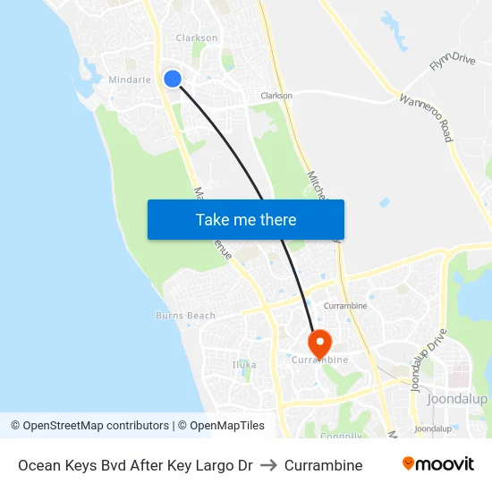 Ocean Keys Bvd After Key Largo Dr to Currambine map