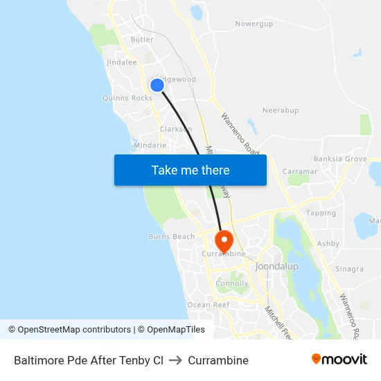 Baltimore Pde After Tenby Cl to Currambine map