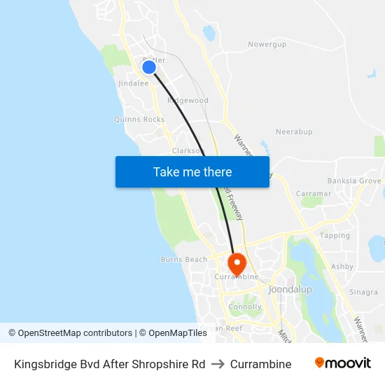 Kingsbridge Bvd After Shropshire Rd to Currambine map