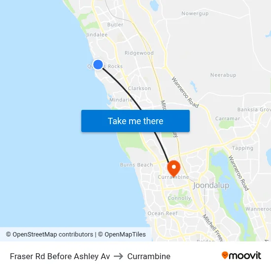 Fraser Rd Before Ashley Av to Currambine map