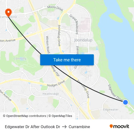Edgewater Dr After Outlook Dr to Currambine map