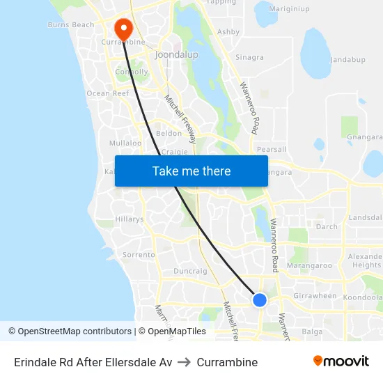 Erindale Rd After Ellersdale Av to Currambine map