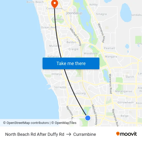 North Beach Rd After Duffy Rd to Currambine map