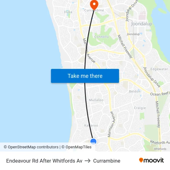 Endeavour Rd After Whitfords Av to Currambine map