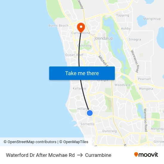 Waterford Dr After Mcwhae Rd to Currambine map