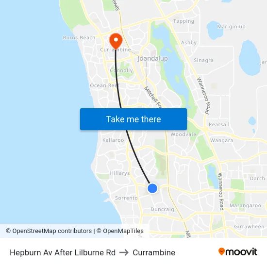 Hepburn Av After Lilburne Rd to Currambine map