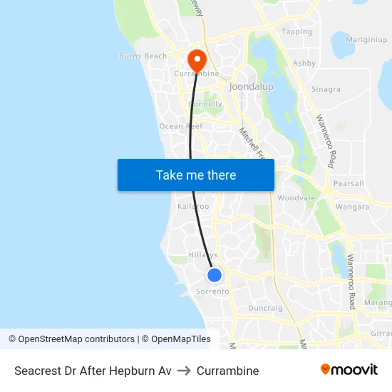 Seacrest Dr After Hepburn Av to Currambine map