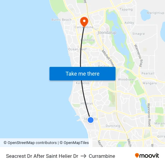 Seacrest Dr After Saint Helier Dr to Currambine map