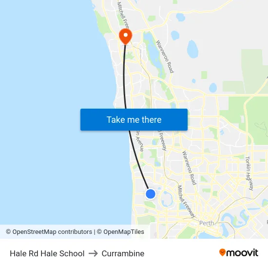 Hale Rd Hale School to Currambine map