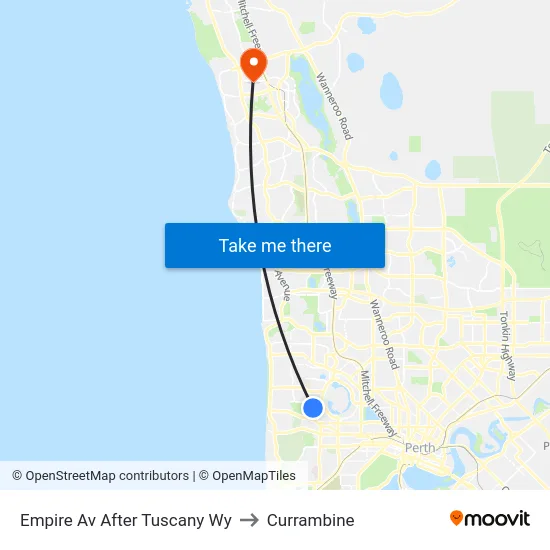 Empire Av After Tuscany Wy to Currambine map