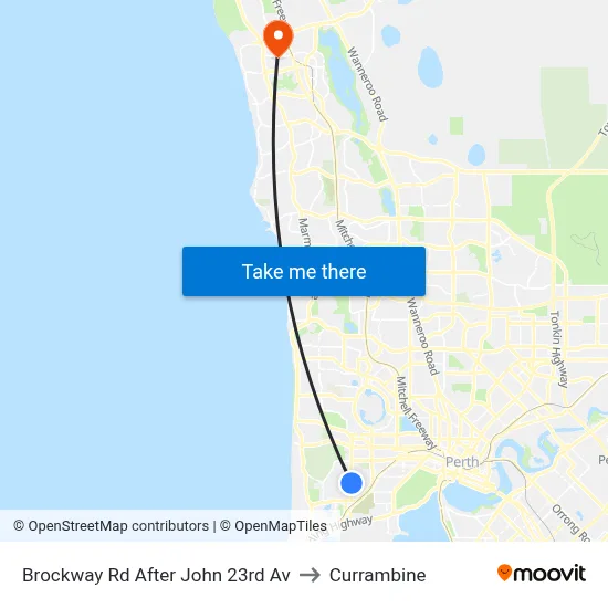Brockway Rd After John 23rd Av to Currambine map