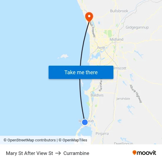 Mary St After View St to Currambine map