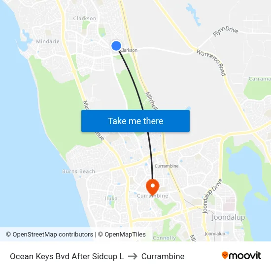 Ocean Keys Bvd After Sidcup L to Currambine map
