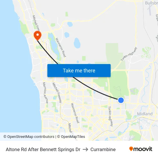 Altone Rd After Bennett Springs Dr to Currambine map
