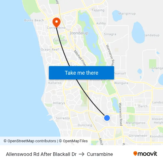 Allenswood Rd After Blackall Dr to Currambine map