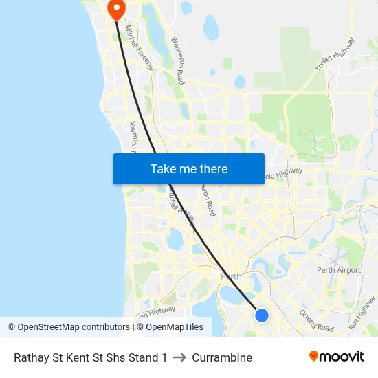 Rathay St Kent St Shs Stand 1 to Currambine map