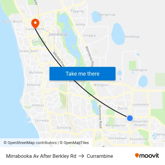 Mirrabooka Av After Berkley Rd to Currambine map