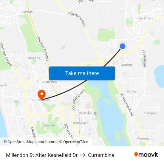 Millendon St After Keanefield Dr to Currambine map