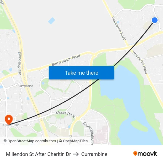 Millendon St After Cheritin Dr to Currambine map