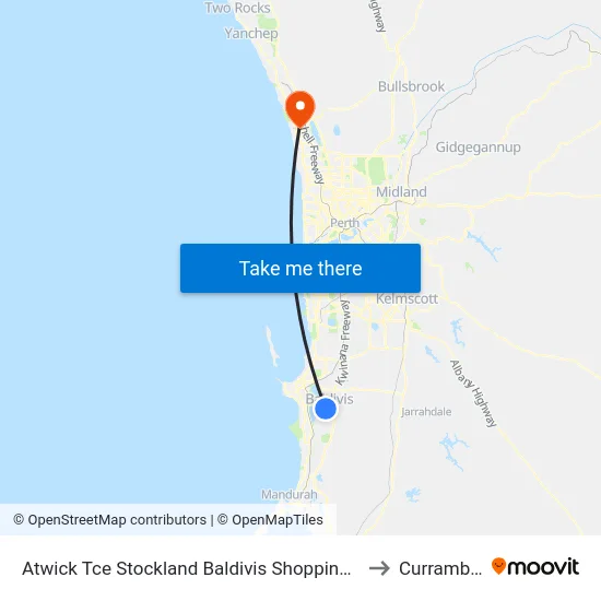 Atwick Tce Stockland Baldivis Shopping Centre to Currambine map